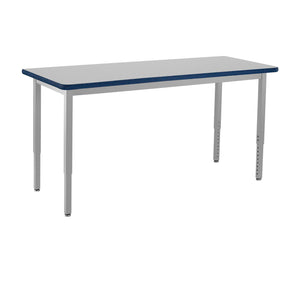 Heavy-Duty Height-Adjustable Utility Table, Soft Grey Frame, 30" x 42", Supreme High-Pressure Laminate Top with Black ProtectEdge