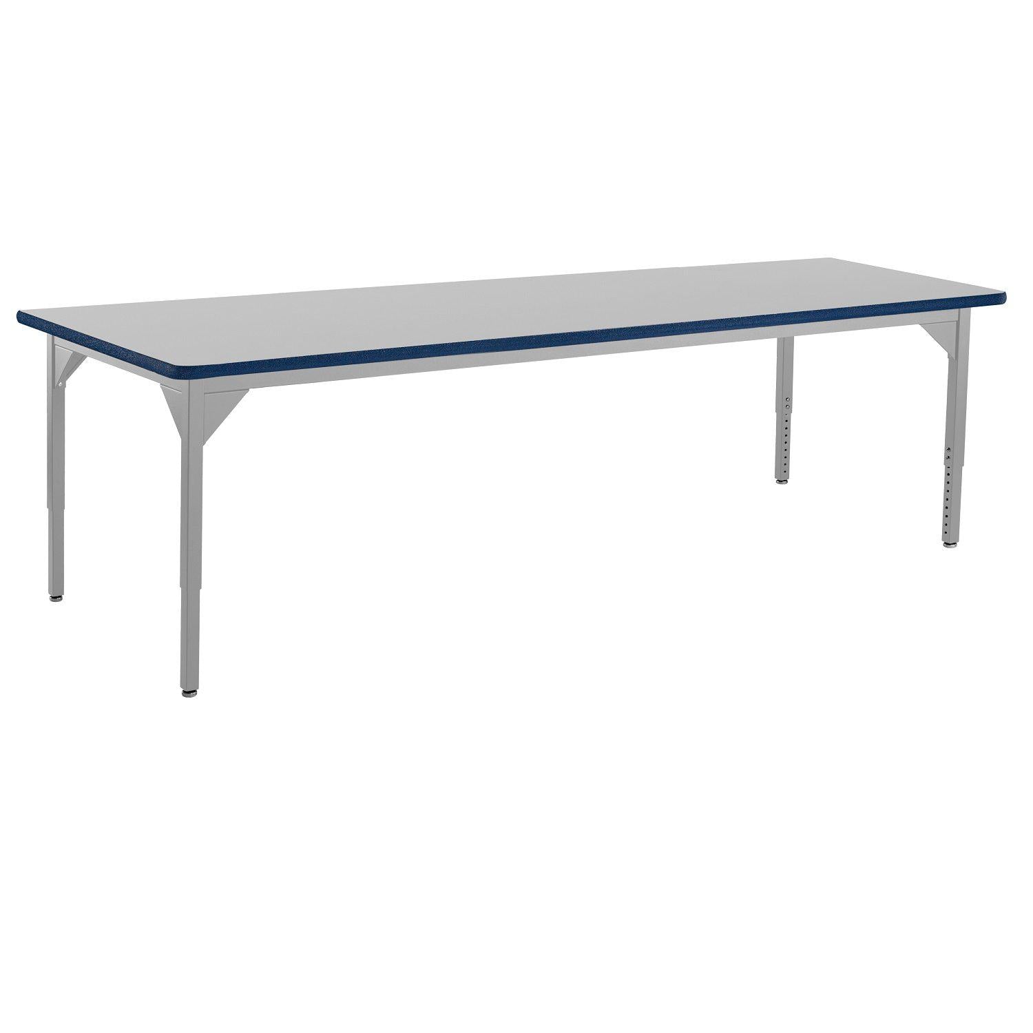 Heavy-Duty Height-Adjustable Utility Table, Soft Grey Frame, 36" x 72", Supreme High-Pressure Laminate Top with Black ProtectEdge