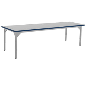 Heavy-Duty Height-Adjustable Utility Table, Soft Grey Frame, 36" x 84", Supreme High-Pressure Laminate Top with Black ProtectEdge