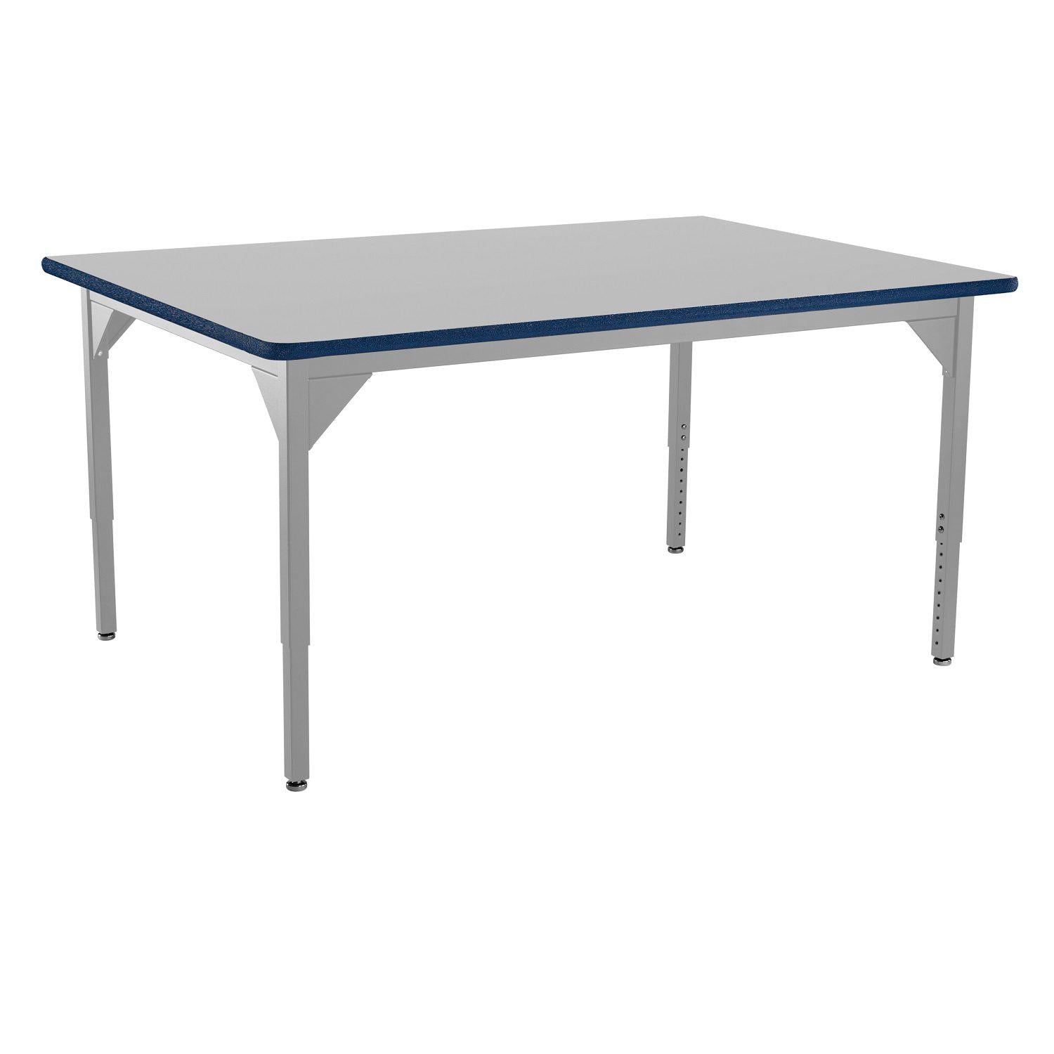 Heavy-Duty Height-Adjustable Utility Table, Soft Grey Frame, 42" x 60", Supreme High-Pressure Laminate Top with Black ProtectEdge