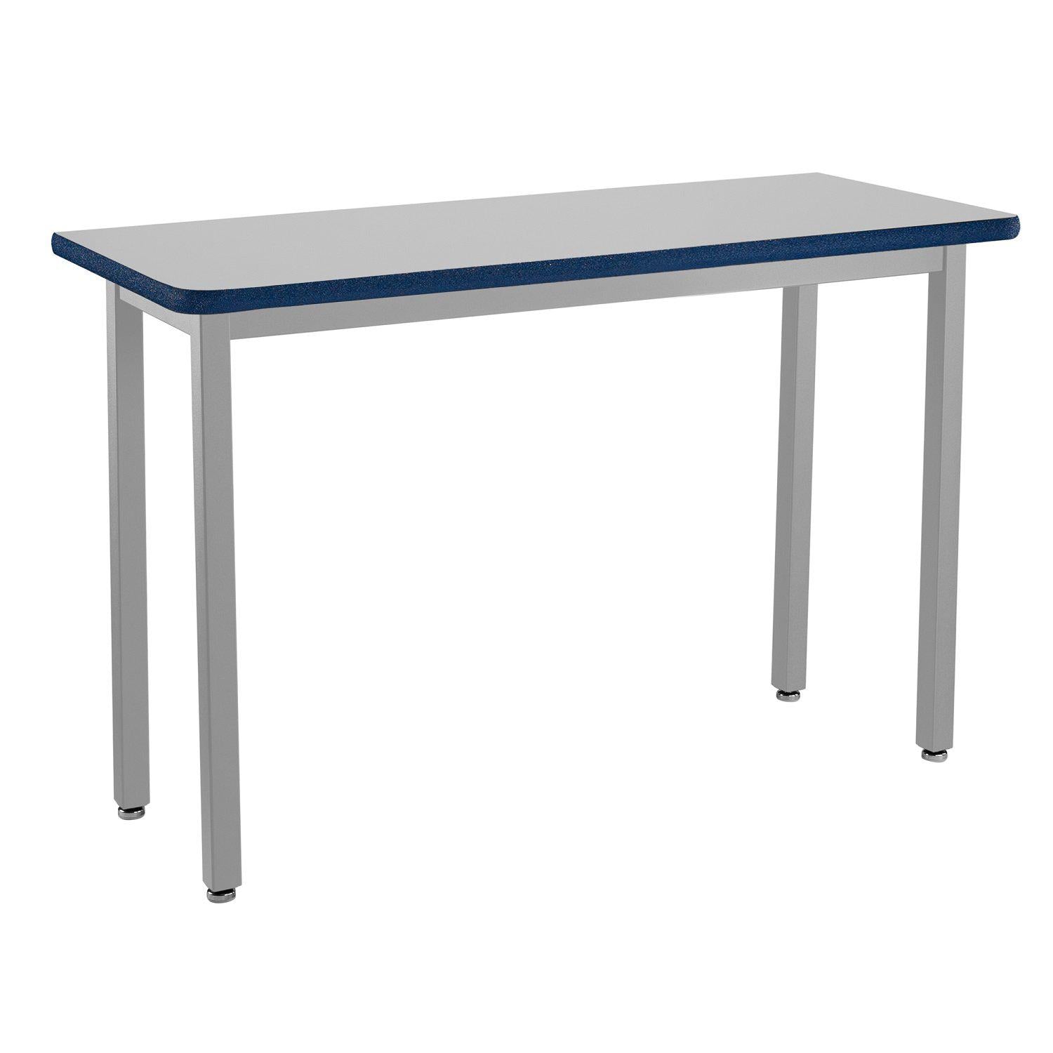 Heavy-Duty Fixed Height Utility Table, Soft Grey Frame, 18" x 48", Supreme High-Pressure Laminate Top with Black ProtectEdge