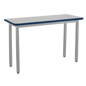 Heavy-Duty Fixed Height Utility Table, Soft Grey Frame, 18" x 54", Supreme High-Pressure Laminate Top with Black ProtectEdge