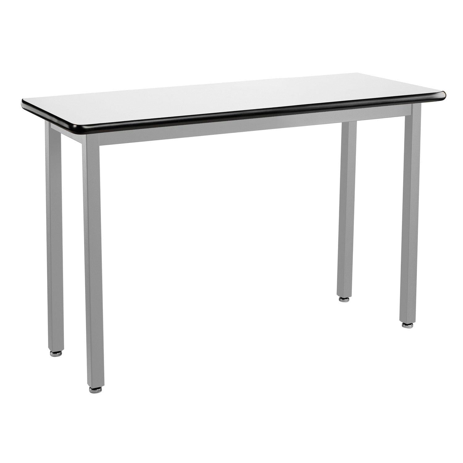 Heavy-Duty Fixed Height Utility Table, Soft Grey Frame, 18" x 48", Whiteboard High-Pressure Laminate Top