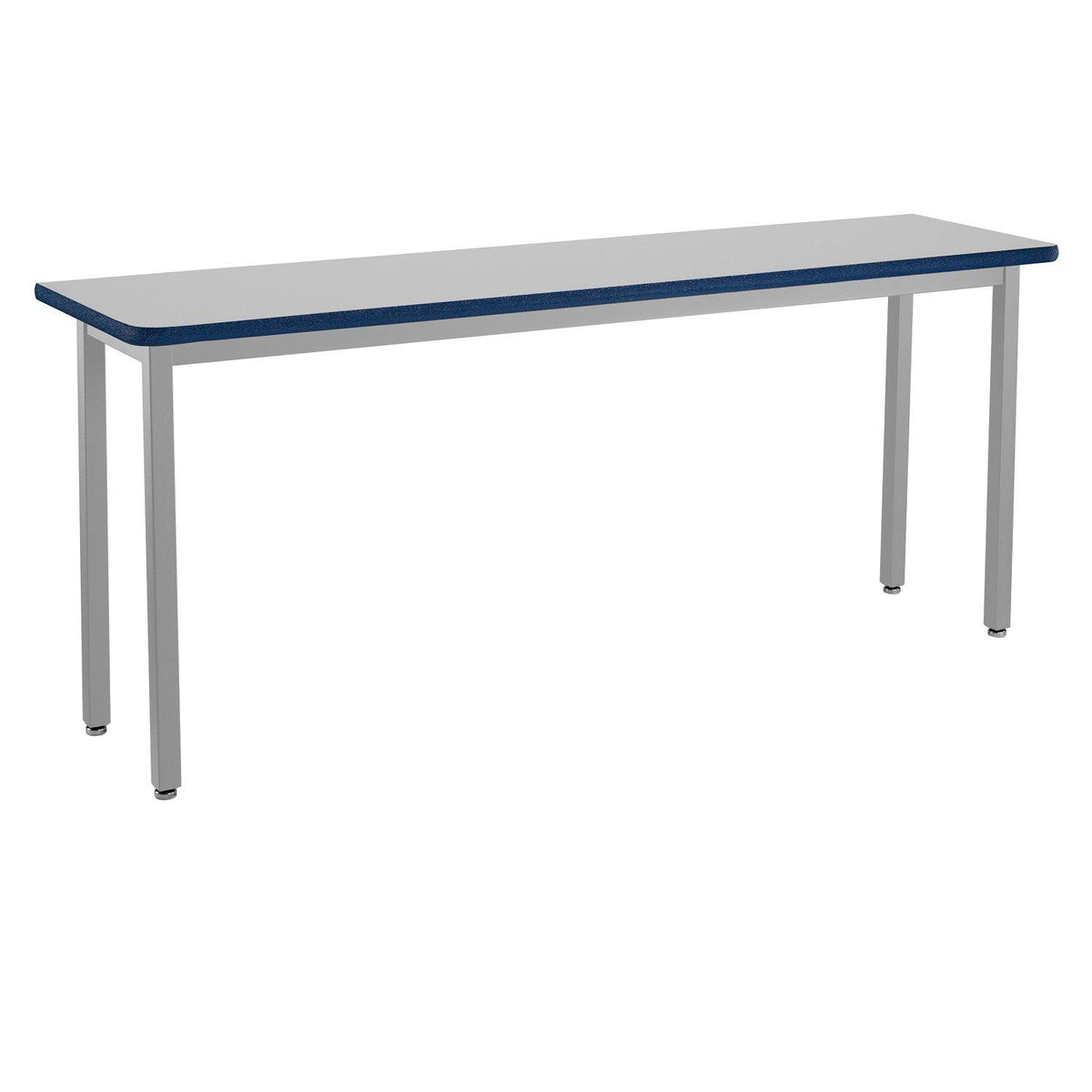 Heavy-Duty Fixed Height Utility Table, Soft Grey Frame, 18" x 84", Supreme High-Pressure Laminate Top with Black ProtectEdge