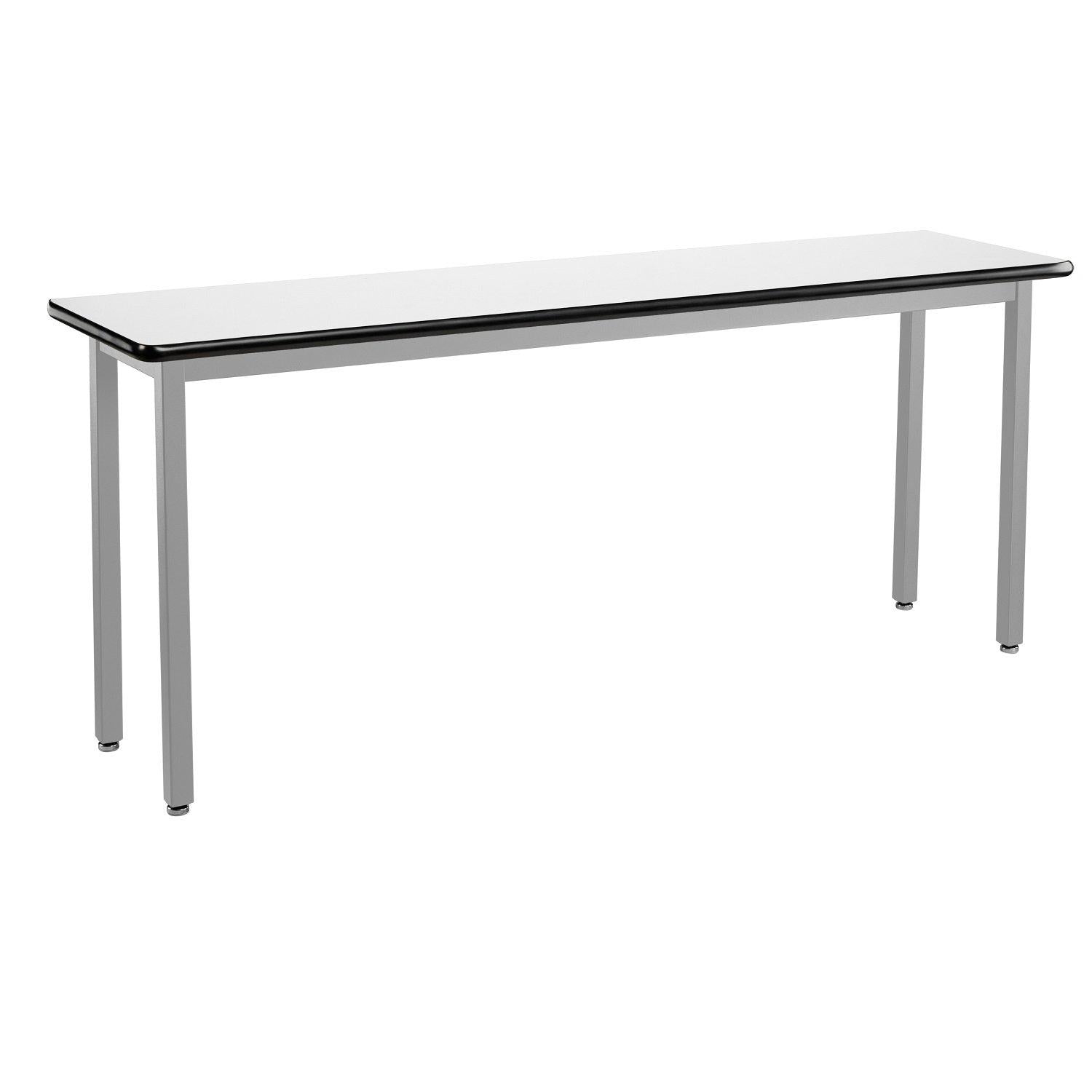 Heavy-Duty Fixed Height Utility Table, Soft Grey Frame, 18" x 72", Whiteboard High-Pressure Laminate Top