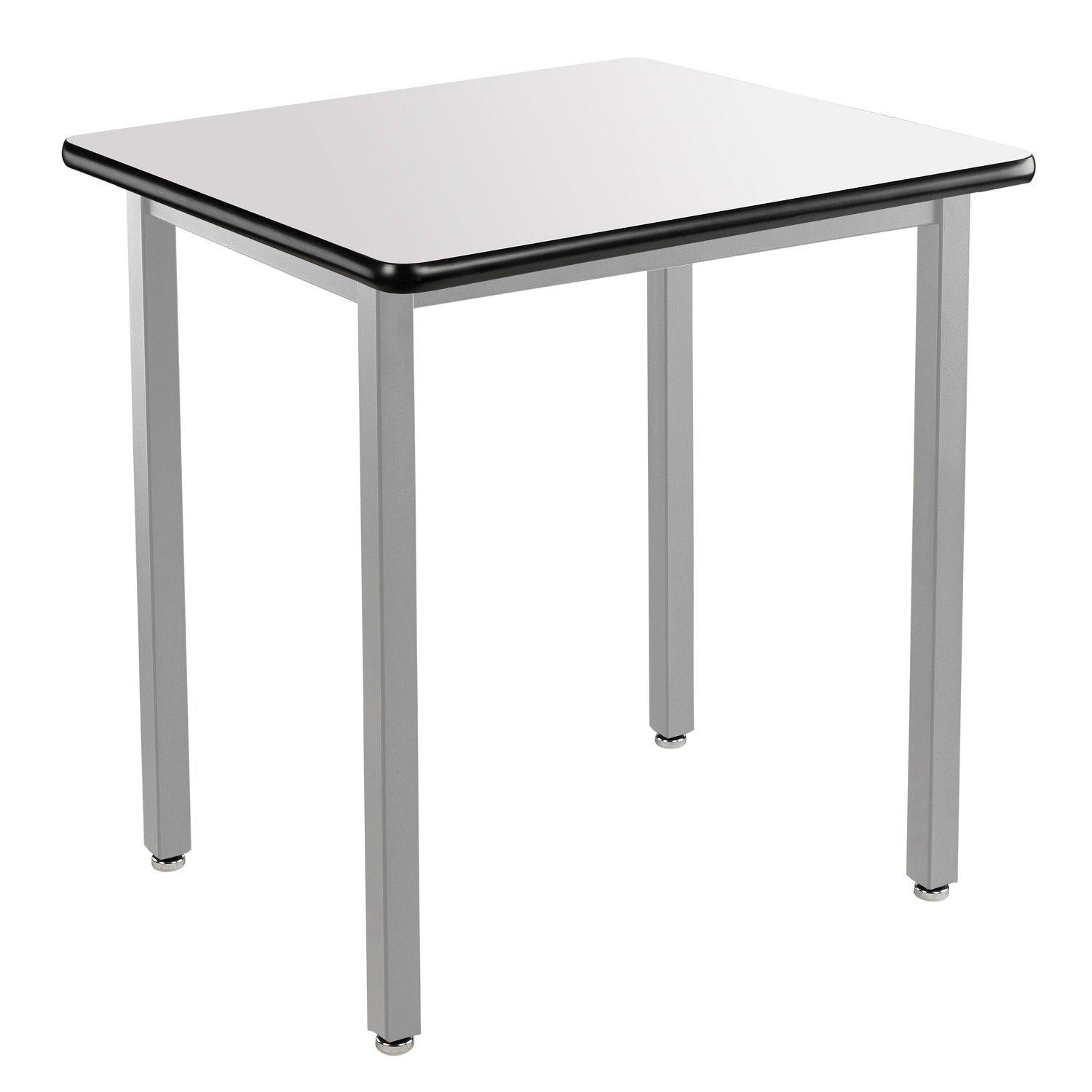 Heavy-Duty Fixed Height Utility Table, Soft Grey Frame, 24" x 30", Whiteboard High-Pressure Laminate Top