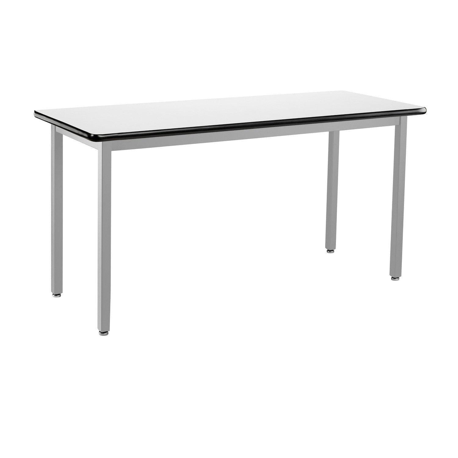 Heavy-Duty Fixed Height Utility Table, Soft Grey Frame, 24" x 42", Whiteboard High-Pressure Laminate Top