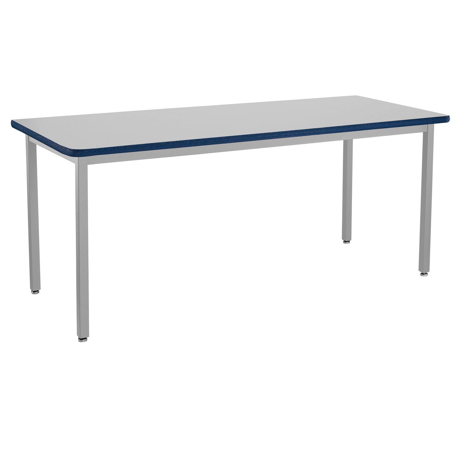 Heavy-Duty Fixed Height Utility Table, Soft Grey Frame, 24" x 72", Supreme High-Pressure Laminate Top with Black ProtectEdge