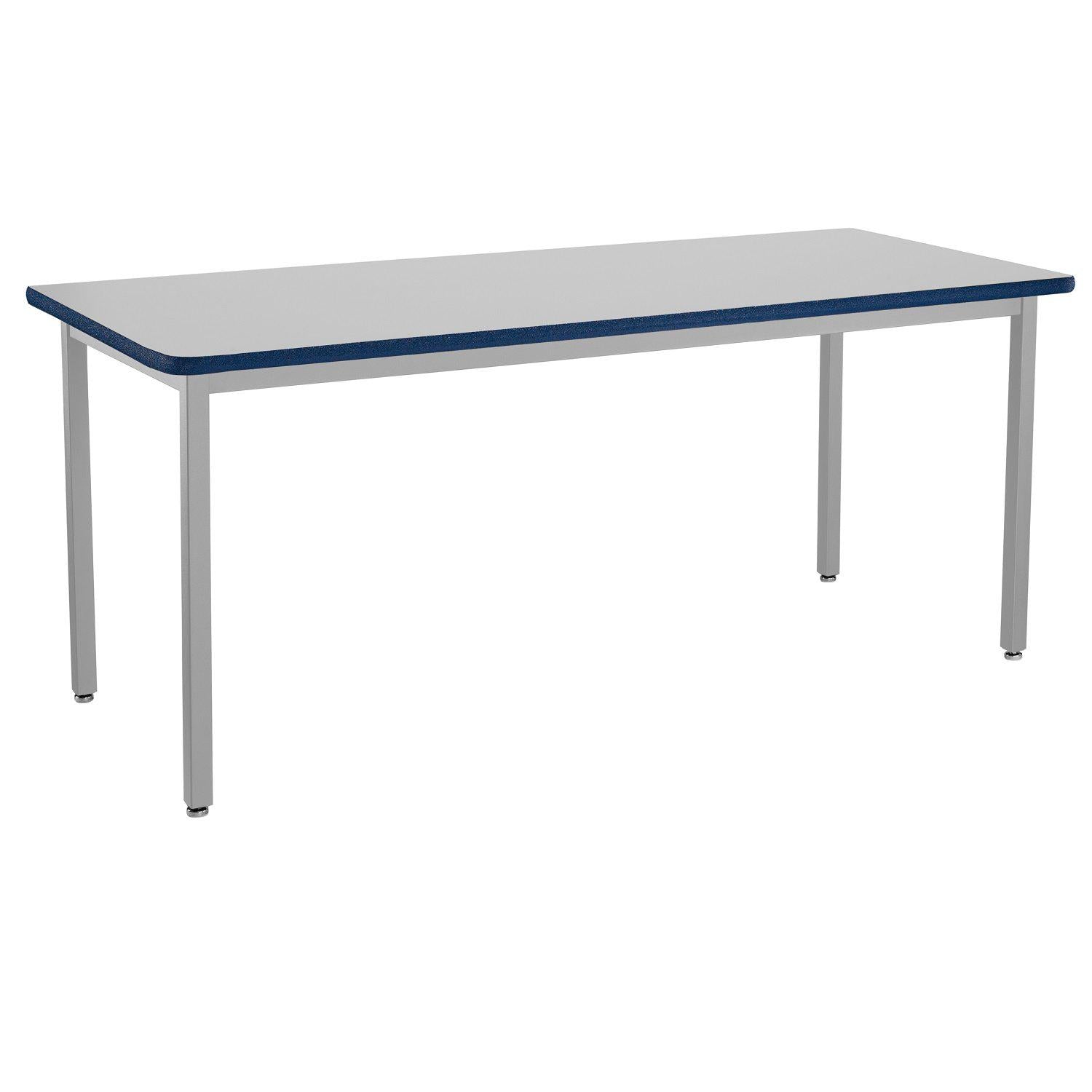 Heavy-Duty Fixed Height Utility Table, Soft Grey Frame, 30" x 96", Supreme High-Pressure Laminate Top with Black ProtectEdge