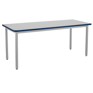 Heavy-Duty Fixed Height Utility Table, Soft Grey Frame, 24" x 84", Supreme High-Pressure Laminate Top with Black ProtectEdge
