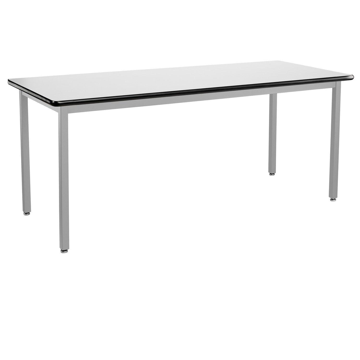 Heavy-Duty Fixed Height Utility Table, Soft Grey Frame, 24" x 96", Whiteboard High-Pressure Laminate Top