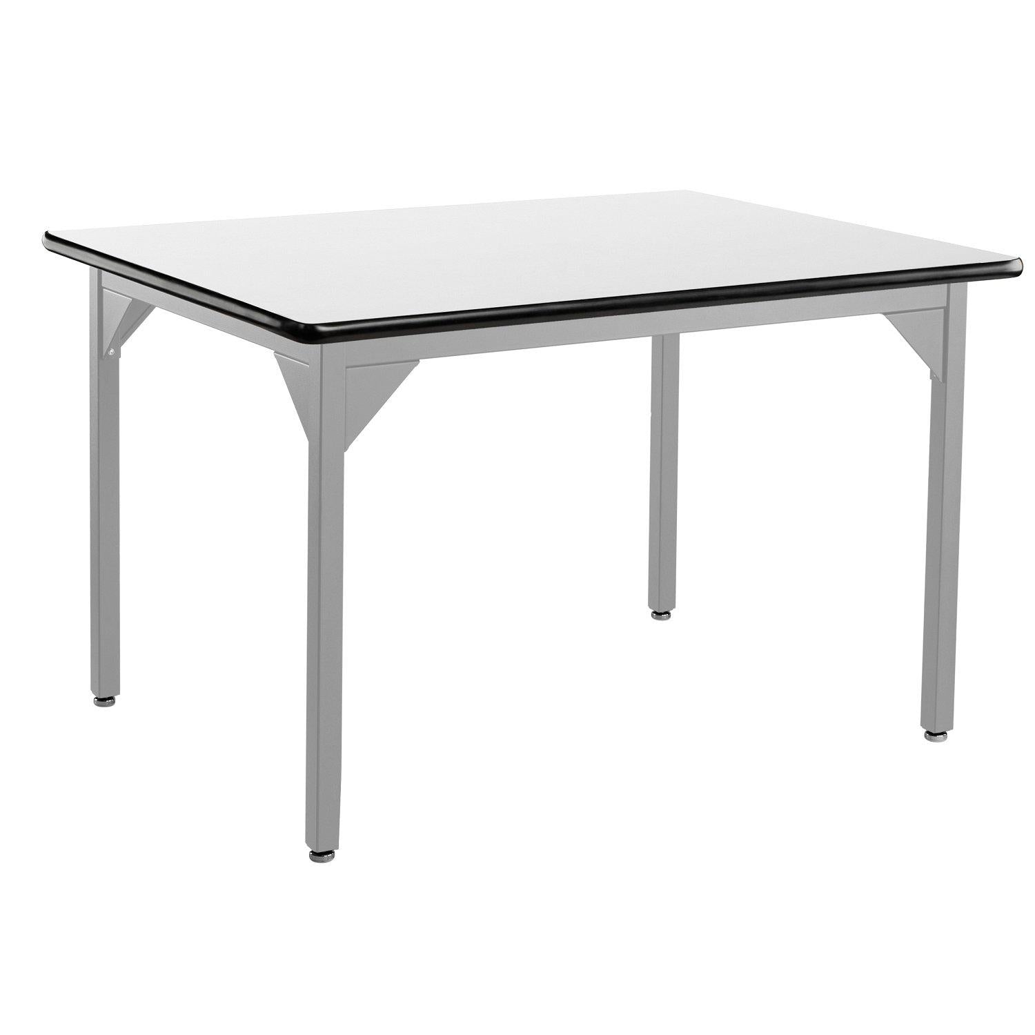 Heavy-Duty Fixed Height Utility Table, Soft Grey Frame, 36" x 60", Whiteboard High-Pressure Laminate Top