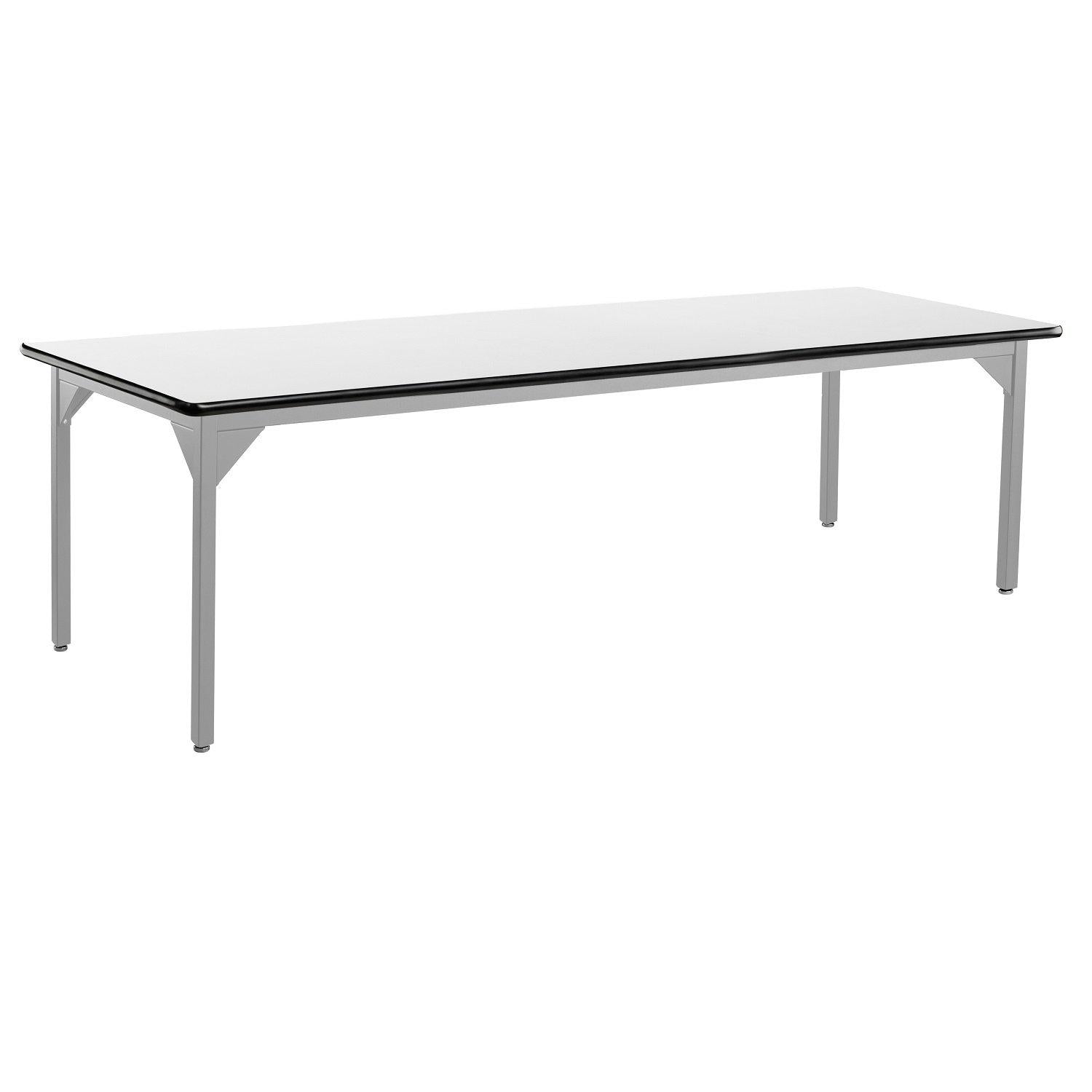 Heavy-Duty Fixed Height Utility Table, Soft Grey Frame, 48" x 72", Whiteboard High-Pressure Laminate Top