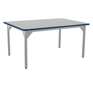 Heavy-Duty Fixed Height Utility Table, Soft Grey Frame, 48" x 48", Supreme High-Pressure Laminate Top with Black ProtectEdge