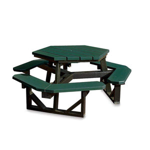Frog Furnishings Hex Resinwood Outdoor Picnic Table, 6 Ft. Dia.