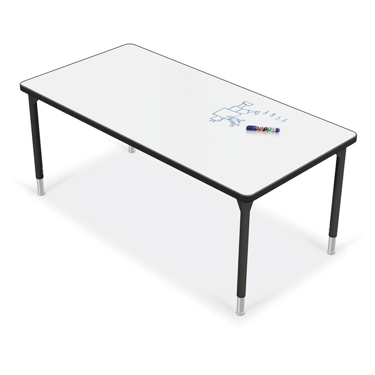 Hierarchy Activity Table + Porcelain Steel Dry Erase Whiteboard Top, 60" x 30" Rectangle, LIFETIME WARRANTY