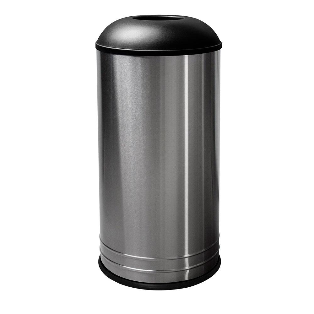 International Collection Stainless Steel Dome Top Indoor Waste Receptacle, 18-Gallon Capacity