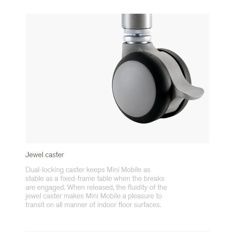 Muzo Tall Kite® Standing Height Mini Mobile Flip-Top Folding/Nesting Table, 42" Crescent