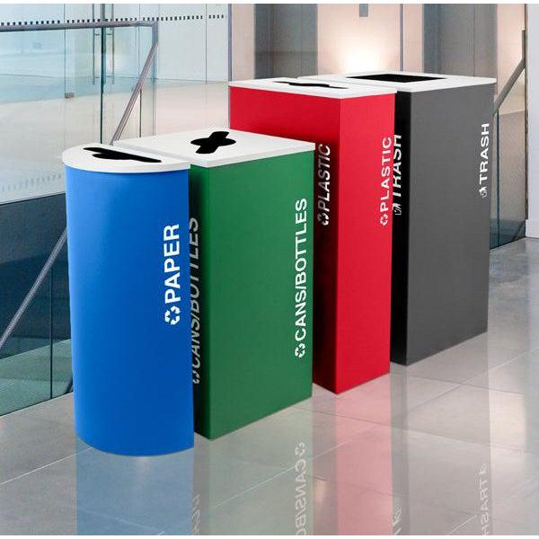 Kaleidoscope Collection 24 Gallon Square Indoor Recycling Receptacle