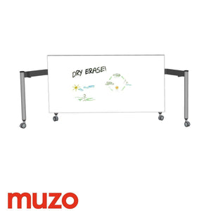 Muzo Kite® Mobile Dry-Erase Flip-Top Folding/Nesting Table, Rectangle, 59" W x 29.5" D
