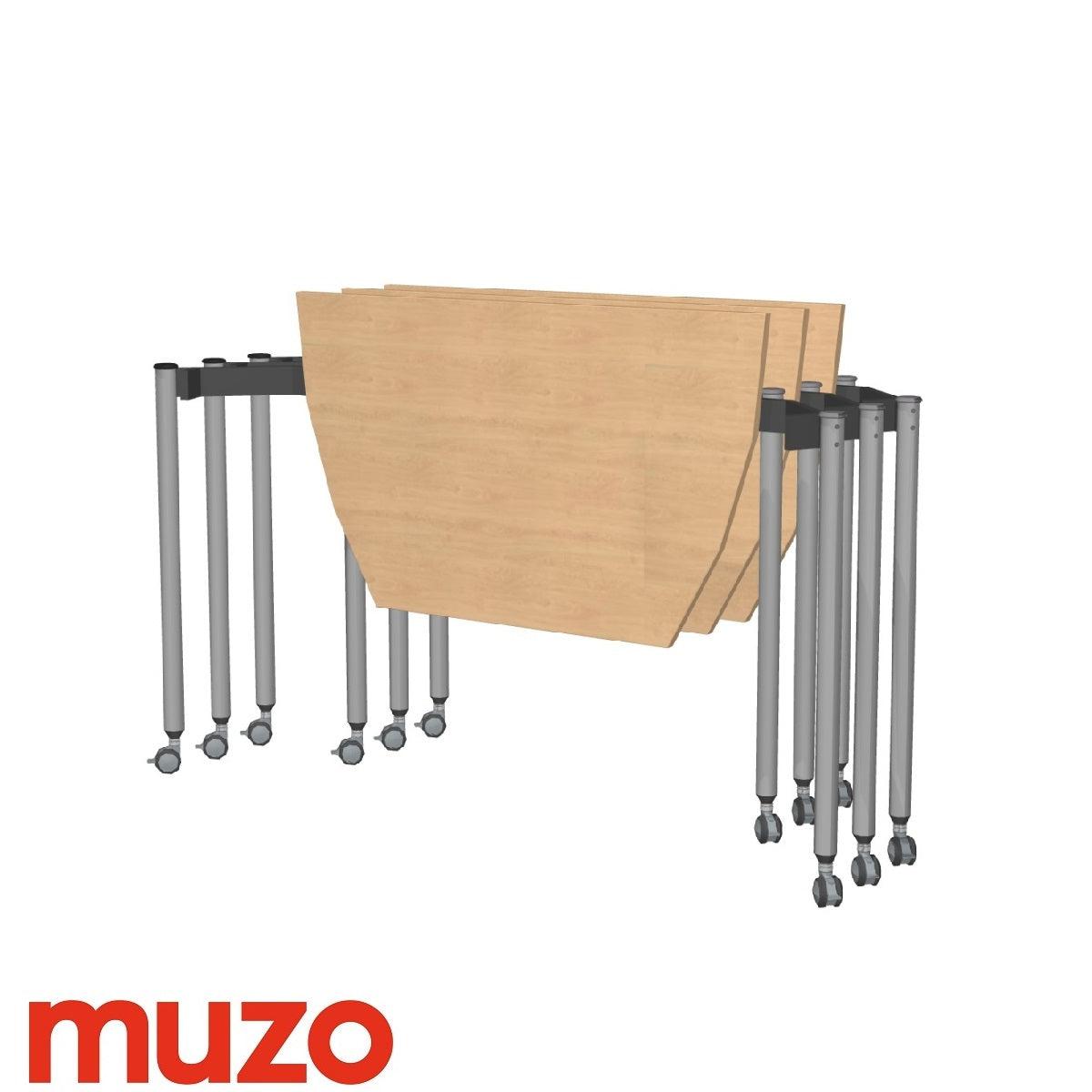 Muzo Tall Kite® Standing Height Mobile Flip-Top Folding/Nesting Table, Boat End, 51" W x 29.5" D