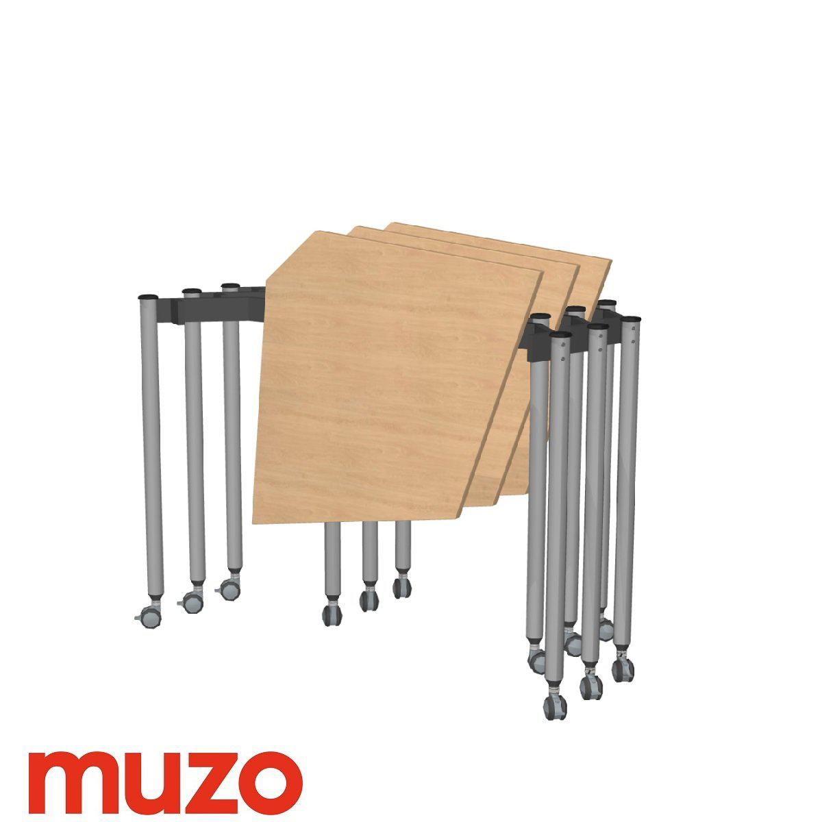Muzo Tall Kite® Standing Height Mobile Flip-Top Folding/Nesting Table, Kite Shape, 29.5" W x 29.5" D