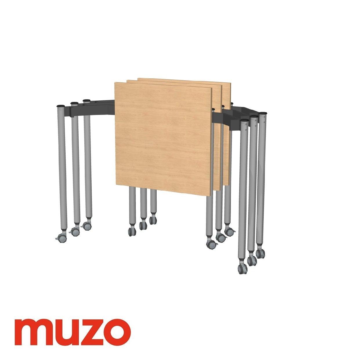 Muzo Tall Kite® Standing Height Mobile Flip-Top Folding/Nesting Table, Small Rectangle, 29.5" W x 25.5" D