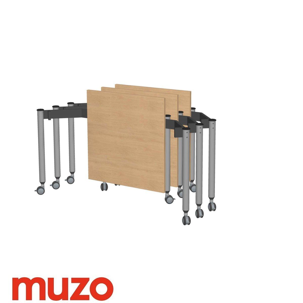 Muzo Kite® Mobile Flip-Top Folding/Nesting Table, Small Rectangle, 29.5" W x 25.5" D