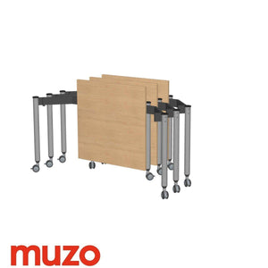 Muzo Kite® Mobile Flip-Top Folding/Nesting Table, Small Rectangle, 29.5" W x 25.5" D
