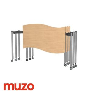 Muzo Tall Kite® Wave Standing Height Mobile Flip-Top Folding/Nesting Table, Rectangle, 59" W x 34" D