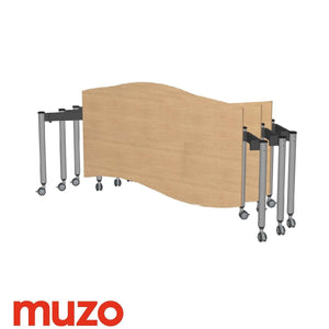 Muzo Kite® Wave Mobile Flip-Top Folding/Nesting Table, Rectangle, 59" W x 34" D x 29" H