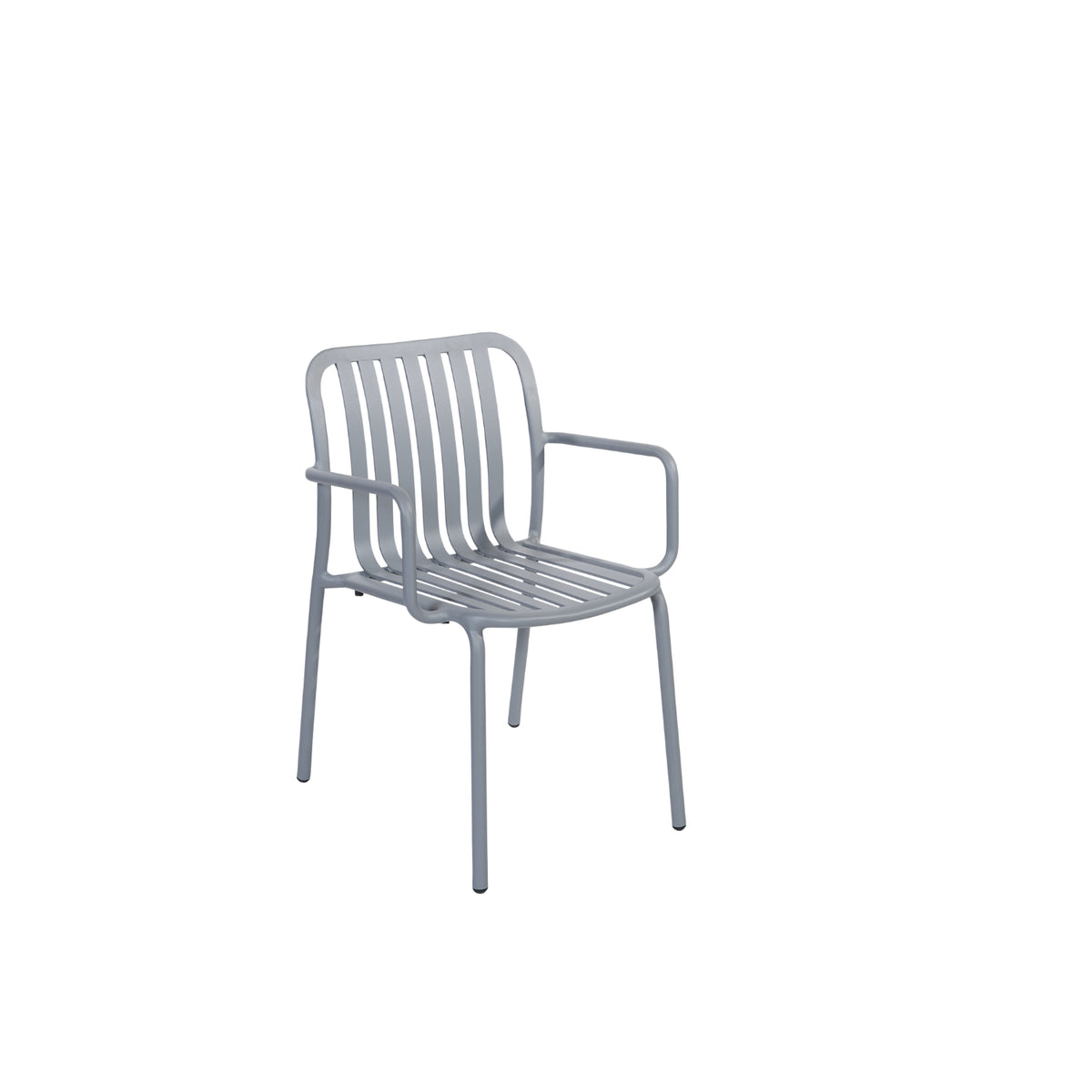 Key West Collection Outdoor/Indoor Vertical Slat Stacking Aluminum Armchair