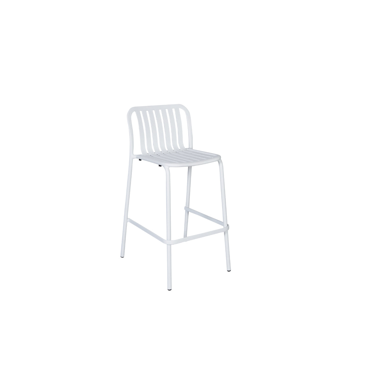 Key West Collection Outdoor/Indoor Vertical Slat Stacking Aluminum Barstool