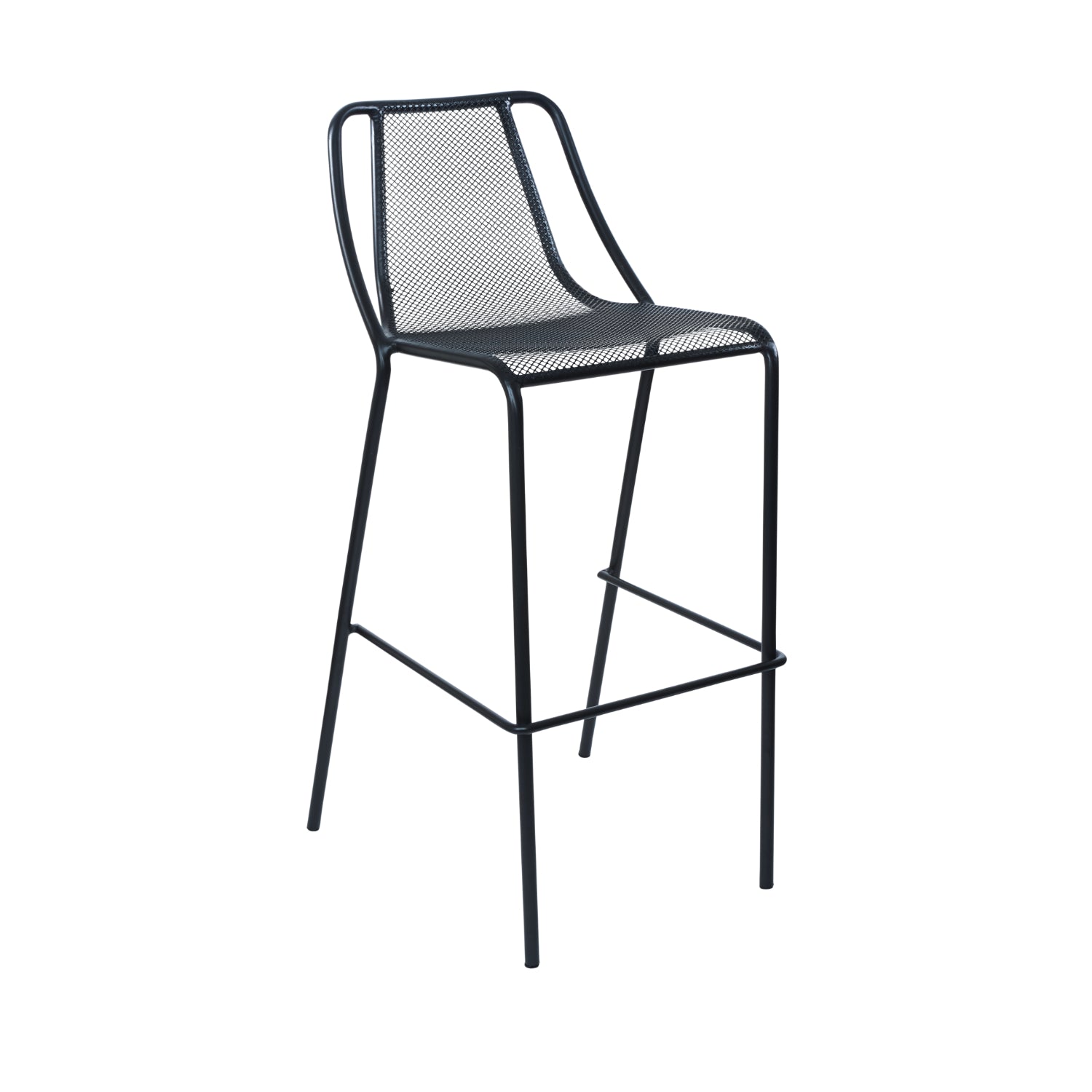 Kingston Collection Outdoor/Indoor Black Steel Stacking Barstool