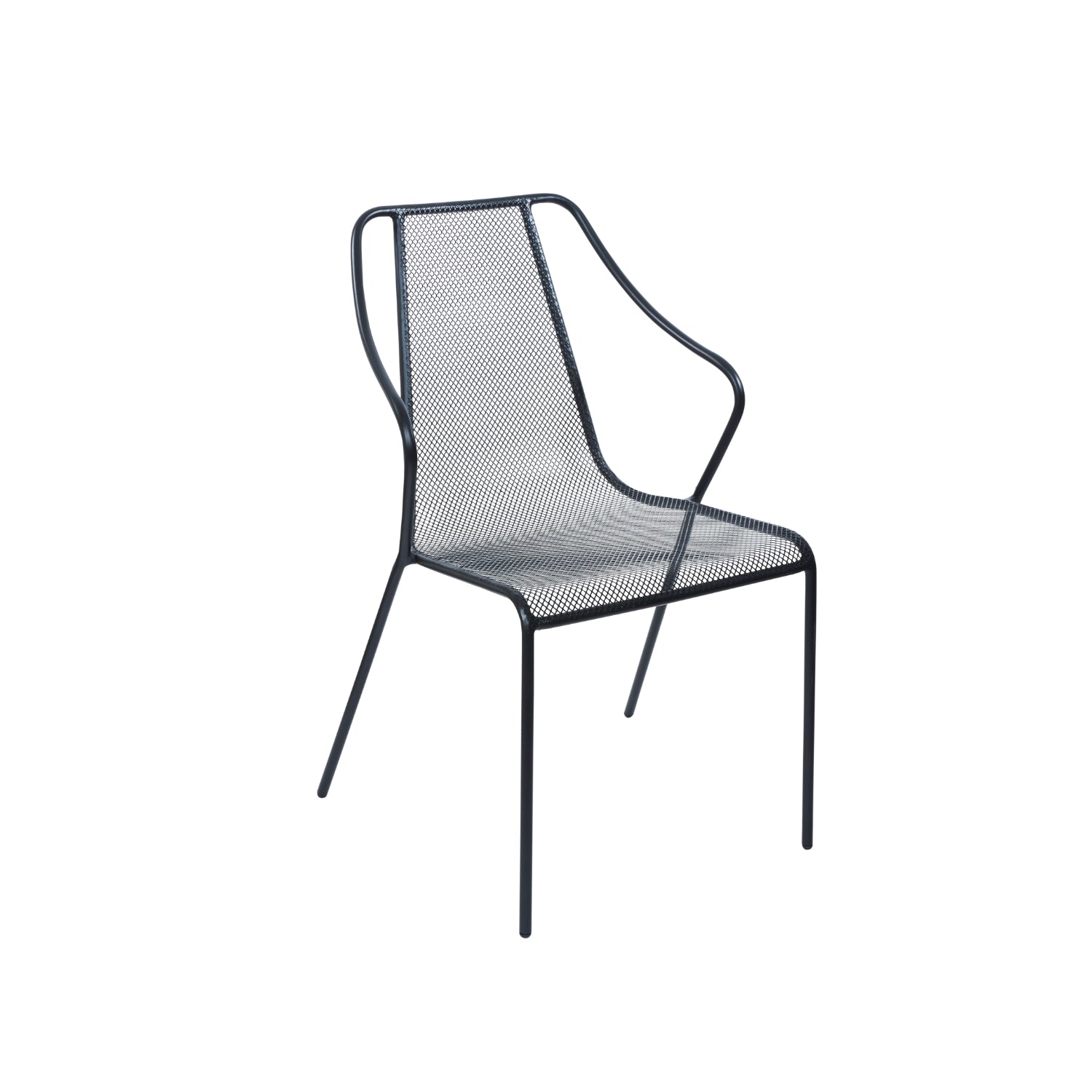 Kingston Collection Outdoor/Indoor Black Steel Stacking Armchair