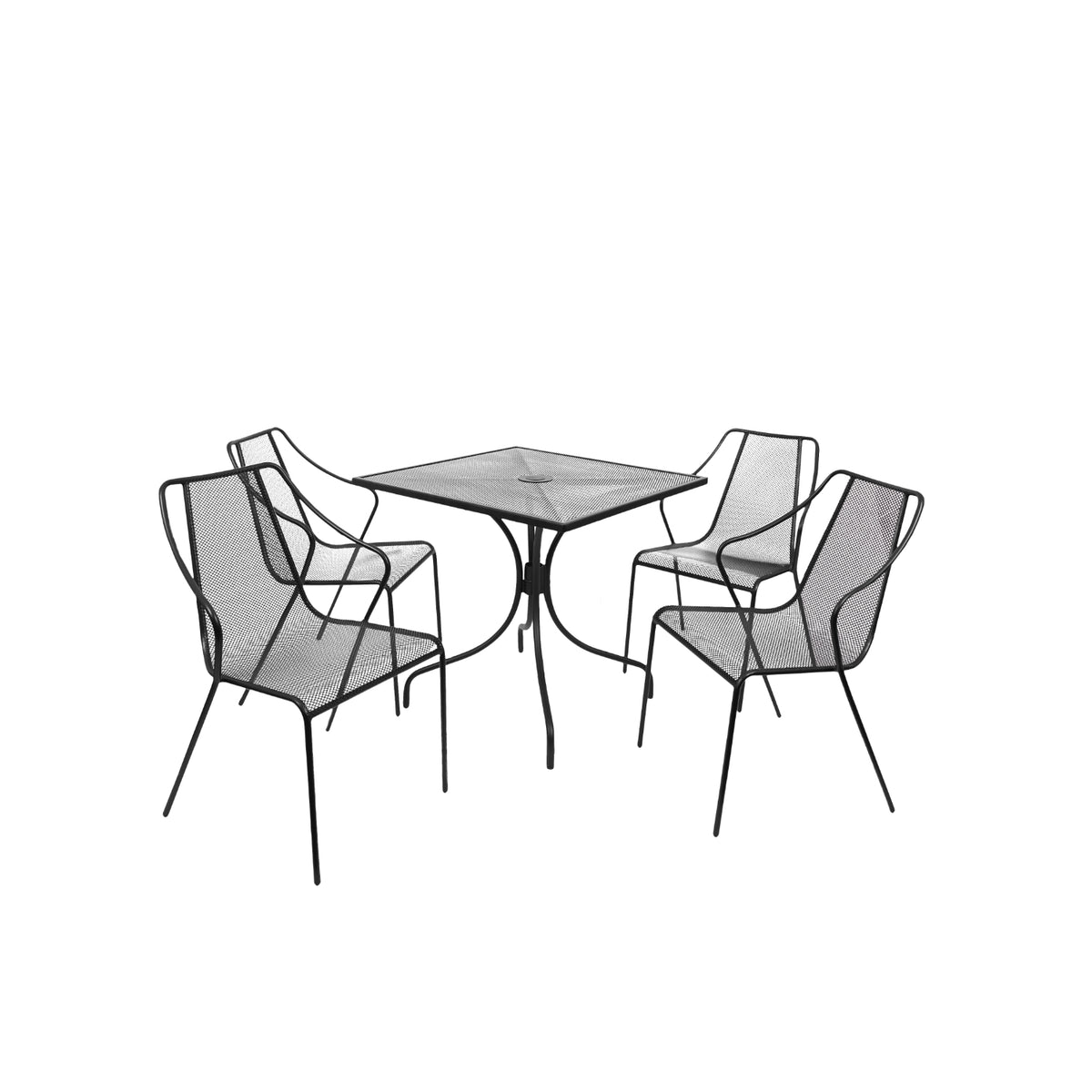 Kingston Collection Outdoor/Indoor Black Steel Stacking Armchair