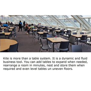 Muzo Kite® Mobile Dry-Erase Flip-Top Folding/Nesting Table, Semi-Circle, 59" W x 29.5" D