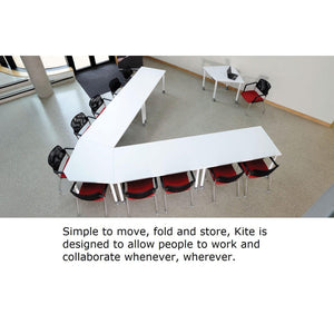 Muzo Kite® Mobile Flip-Top Folding/Nesting Table, Boat End, 51" W x 29.5" D x 29" H