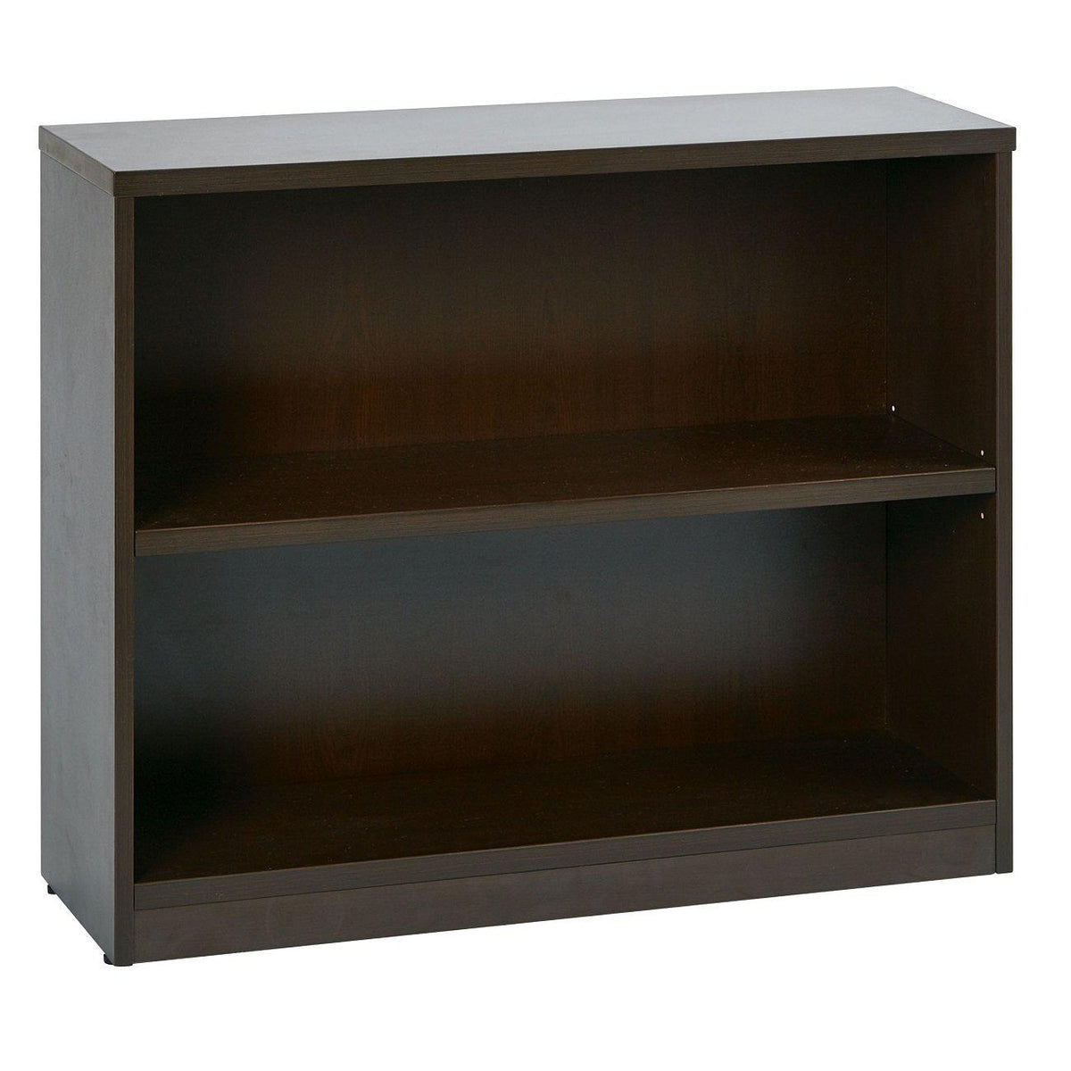 30" High 2-Shelf Laminate Bookcase with 1" Thick Shelves