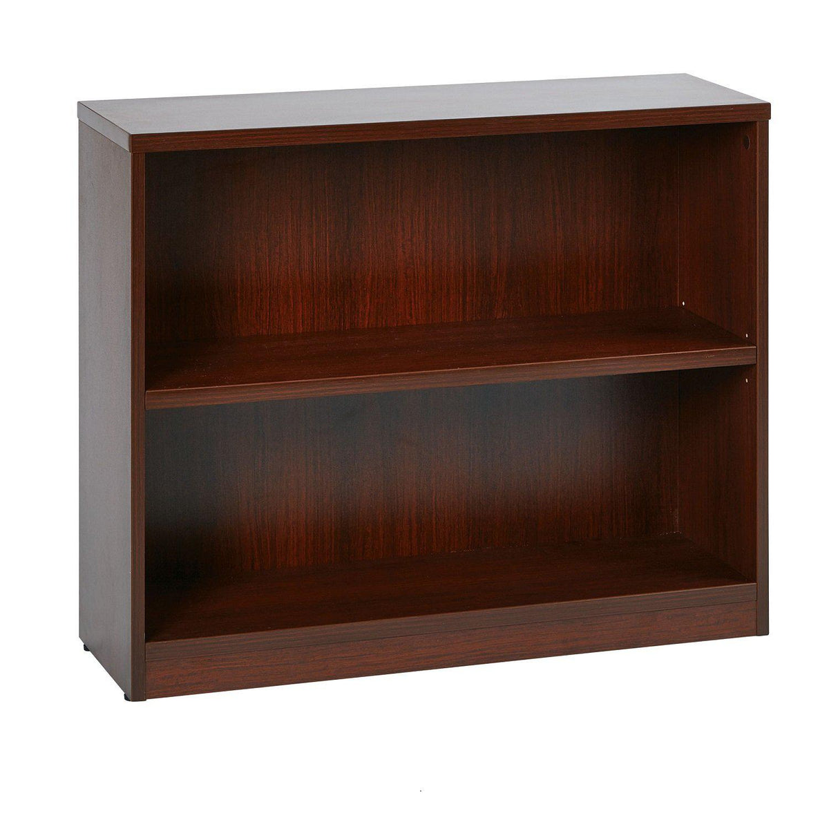 30" High 2-Shelf Laminate Bookcase with 1" Thick Shelves