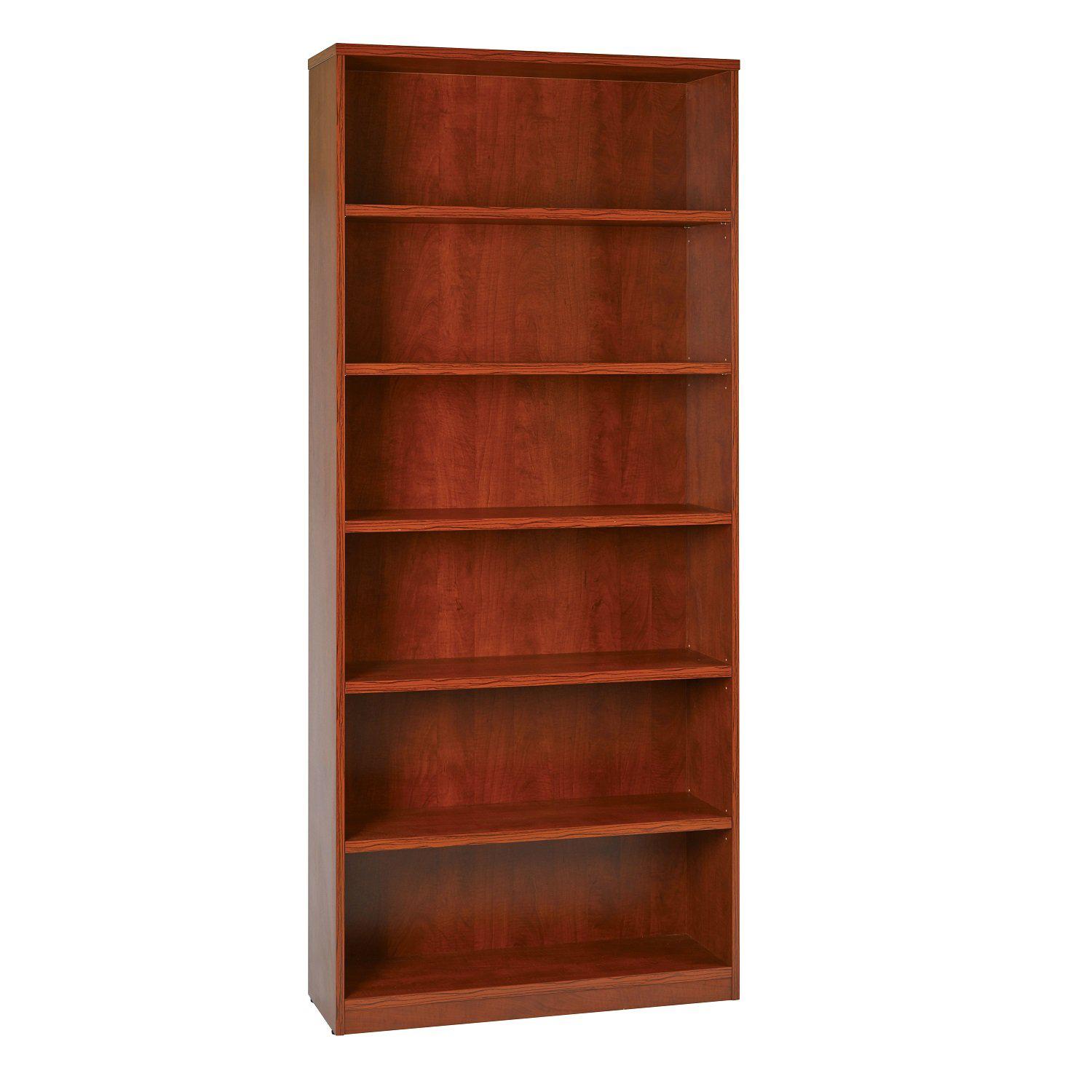 84" High 6-Shelf Laminate Bookcase with 1" Thick Shelves