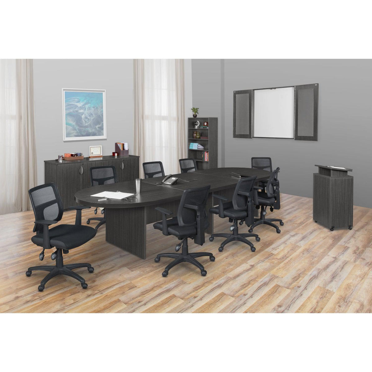 Legacy Collection 12 Ft. Modular Racetrack Conference Table with Power Data Grommet