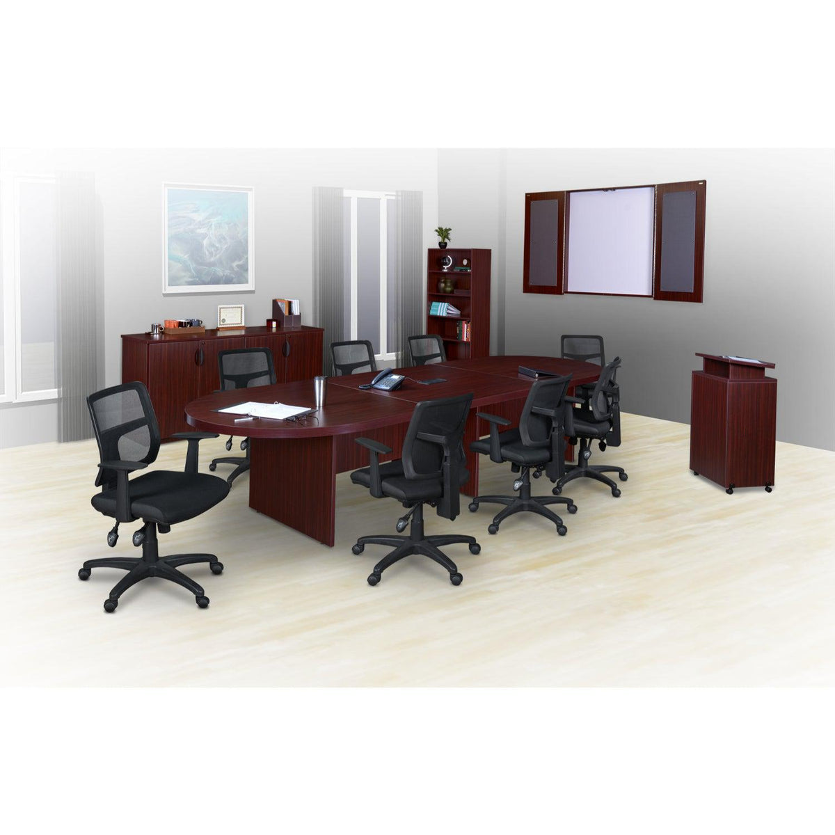 Legacy Collection 12 Ft. Modular Racetrack Conference Table with Power Data Grommet