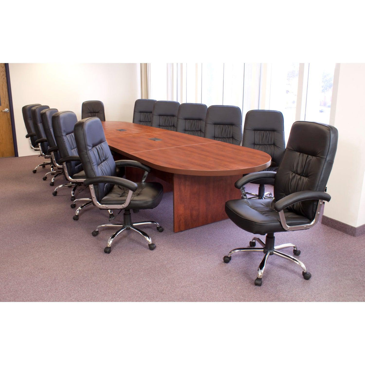 Legacy Collection 16 Ft. Modular Racetrack Conference Table with 2 Pow ...