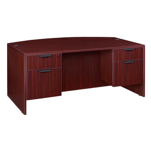 Legacy Collection 71" Bow Front Double Pedestal Desk