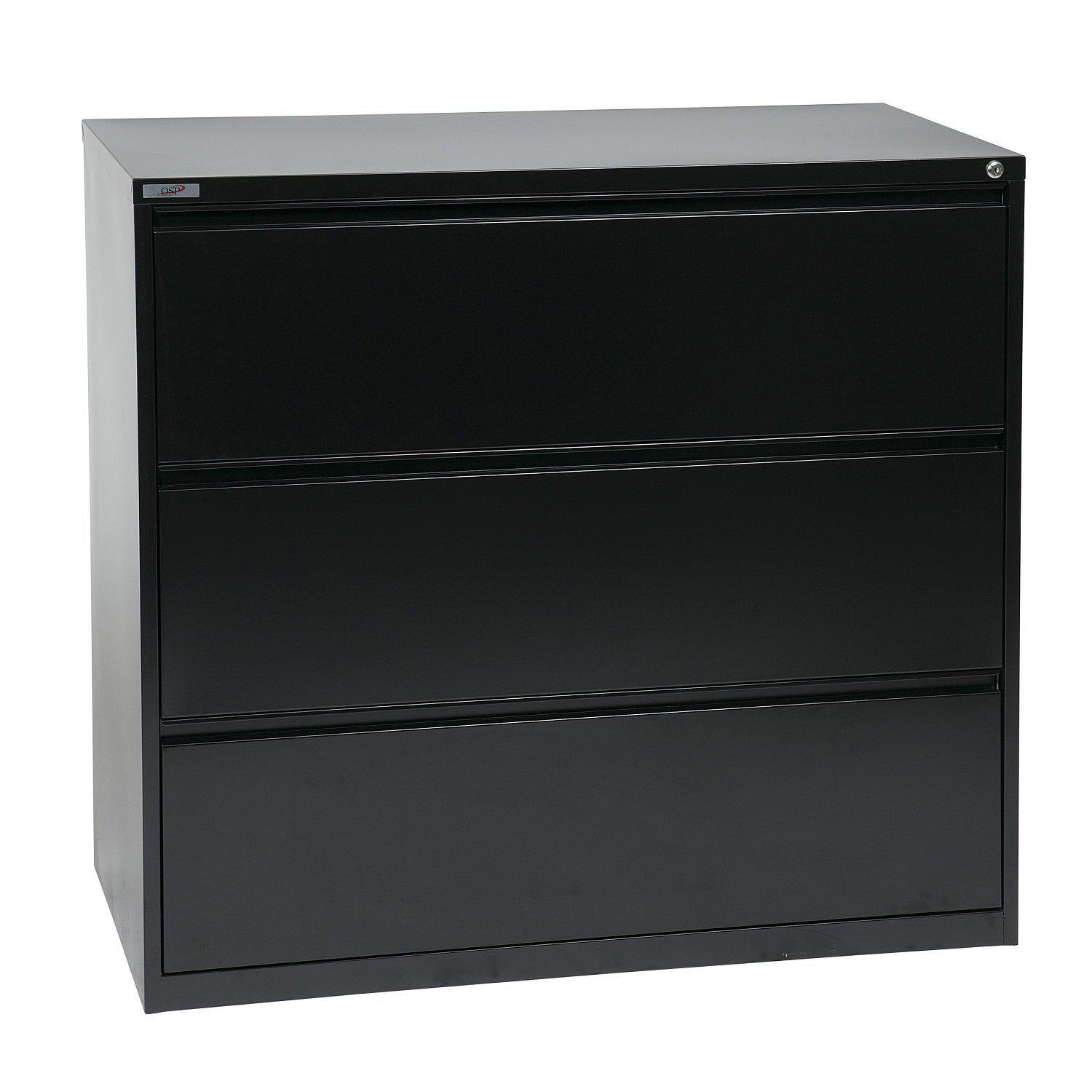 Heavy-Duty Metal Lateral File, 42" Wide, 3 Drawers
