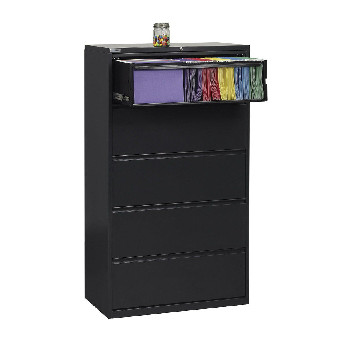 Heavy-Duty Metal Lateral File, 36" Wide, 5 Drawers