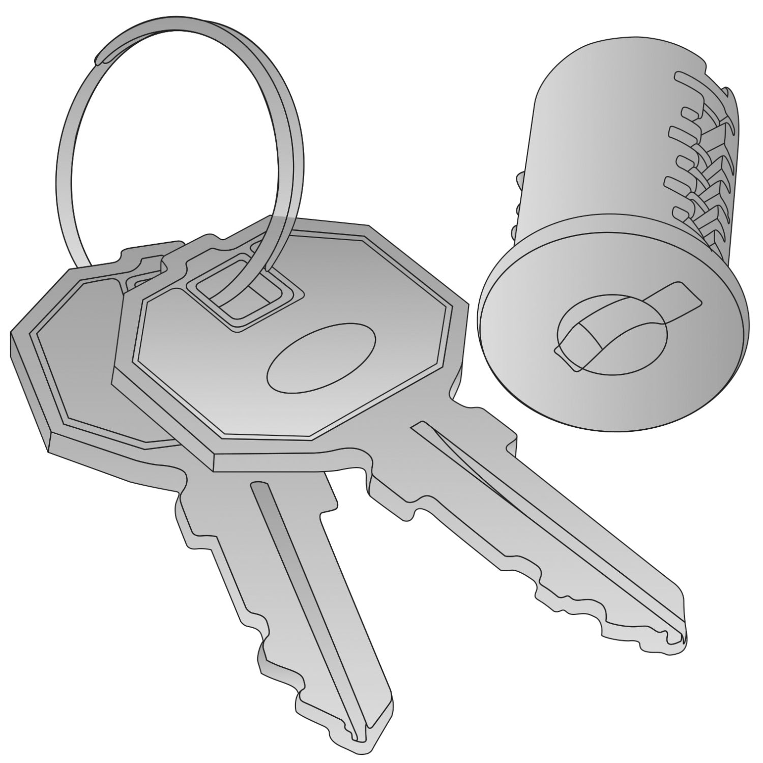 Lock Core with Keys