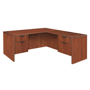 Legacy Collection 66" Double Pedestal L-Desk with 47" Return