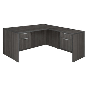 Legacy Collection 66" Double Pedestal L-Desk with 35" Return